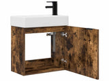 Bathroom Vanity Unit with Tap Smoked Oak 45.5 x 22.5 x 84 cm 889437