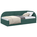 Corner Bed Frame with Headboard Dark green 80 x 200 cm Velvet 42016628