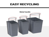 Kitchen Recycle Waste Bin Pull Out Soft Close Dustbin Recycling Cabinet Trash Can Grey T3398P344192