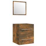Sink Cabinet with Built-in Basin Smoked Oak Engineered Wood 3114168