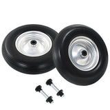 Wheelbarrow Wheels 2 pcs with Axles Solid PU 4.00-8 390 mm 142979