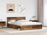 Bed Frame with Headboard Old Wood 140 x 190 cm Engineered wood 3407875