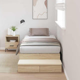 Storage Bed Frame with Drawer Sonoma Oak 100 cm Engineered Wood 3335615