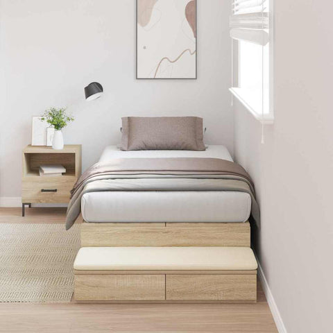 Storage Bed Frame with Drawer Sonoma Oak 236.5 x 100 x 31.5 cm 3335615