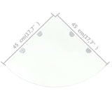 Corner Shelves 2 pcs with Chrome Supports Glass Clear 45x45 cm 3051594