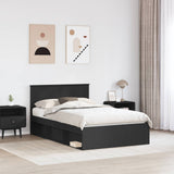 Bed Frame with Headboard Black 120 x 200 cm Solid Pine Wood 3410619