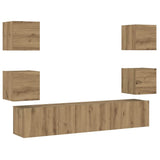 Wall Mounted TV cabinets 6 pcs Artisan Oak Engineered Wood 3328968