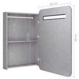 LED Bathroom Mirror Cabinet Concrete Grey 60x11x80 cm 326502