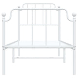Metal Bed Frame without Mattress with Footboard White 75x190cm 373944