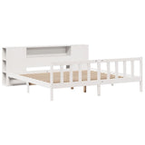 Bookcase Bed without Mattress White 200x200 cm Solid Wood Pine 3321666