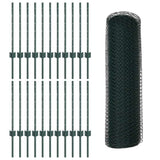 Welded Wire Fence 50 x 0.5 m PVC-Coated Steel Green 3336741