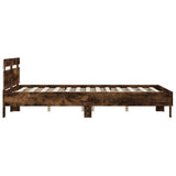 Bed Frame with LED without Mattress Smoked Oak 150x200 cm King Size 3207543