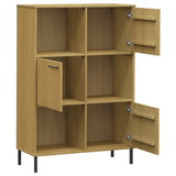 Bookcase with Metal Legs Brown 90x35x128.5 cm Solid Wood OSLO 351012