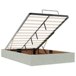 Ottoman Bed Frame No Mattress Light Grey Double Velvet 3311000