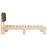 Bed Frame with Upholstered Headboard Natural and Taupe 877442