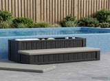 Hot Tub Step with Storage 2-Step Brown and Grey 93 x 57 x 35 cm 42045237