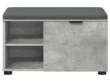Hall Bench with Cushion with Door Concrete Grey 60 x 38 x 46 cm 891499