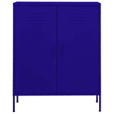 Storage Cabinet Navy Blue Steel Medium Height-Adjustable Shelves 336163