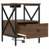 Bedside Cabinet Brown Oak 41.5 x 40.5 x 55 cm Engineered Wood 859558