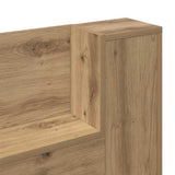 Storage Headboard with LED Artisan Oak Engineered Wood 3418697