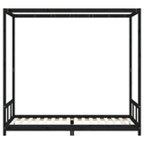 Kids Bed Frame Black 90x200 cm Solid Wood Pine 834524
