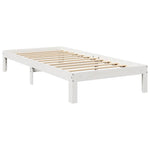 ZNTS Bookcase Bed without Mattress White 90x190 cm Single Solid Wood Pine 3324404