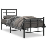 Metal Bed Frame without Mattress with Footboard Black 80x200cm 355570