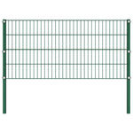 Fence Panel with Posts Iron 349x80 cm Green 278605