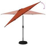 Garden Parasol with LED Lights and Base 300 x 300 cm Polyester 42036270