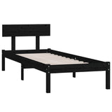Bed Frame without Mattress Black Solid Wood Small Single 810111