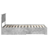 Bed Frame Concrete Grey 100 x 200 cm Engineered Wood 3410934