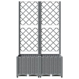 Garden Planter with Trellis Light Grey 80x40x136 cm PP 153272