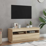 TV Cabinet with LED Lights Sonoma Oak 100x35x40 cm 804457