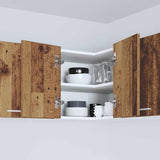 Hanging Cabinet with Storage Old Wood and White 57 x 57 x 40 cm 884192