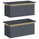 Garden Planter with LED 2 pcs Antracite 40 x 80 x 40 cm Steel 8008159