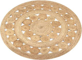 Area Rug Braided Design Jute 120 cm Round 245343