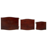 Nesting Side Tables 3 pcs Brown Solid Mahogany Wood 42009928