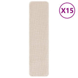 Anti-slip Stair Mats Rectangular 15 pcs Cream 75 x 20 cm PP 4019803