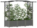 Raised Bed with Trellis and Roof Light Grey 164 x 40 x 142 cm 42032579