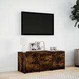 TV Cabinet with LED Smoked Oak 97x34x40 cm Engineered Wood 852240