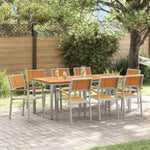 Garden Dining Set 9 pcs Grey and brown 200 x 90 x 75 cm 3284428