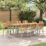 Garden Dining Set 9 pcs Grey and brown 200 x 90 x 75 cm 3284428