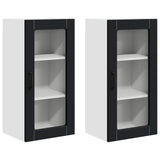 Wall Glass Cabinet LUCCA 2 pcs Black 40 x 31 x 80 cm 884988