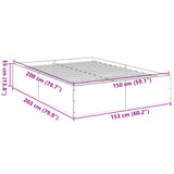 Bed Frame without Mattress Smoked Oak 150x200 cm 3281011