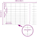Field Fence Silver 25 x 1.4 m Galvanised steel 42005816