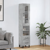 Highboard Concrete Grey 34.5x34x180 cm Engineered Wood 3199325