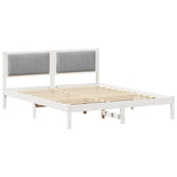 Bed Frame with Upholstered Headboard Light Grey 150 x 200 cm 878253
