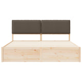 Bed Frame with Upholstered Headboard Taupe 200 x 200 cm 3398107