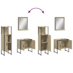 ZNTS 3 Piece Bathroom Cabinet Set Sonoma Oak Engineered Wood 3214345