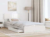 Storage Bed with Headboard White 100 x 200 cm Engineered Wood 3412304